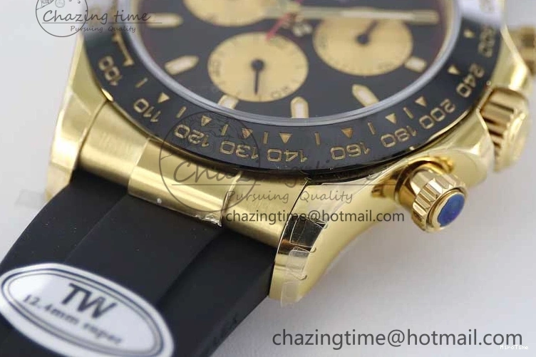 MiroTime 0517 Daytona 116518 TWF 1:1 Best Edition 904L Steel Black Gold Dial on Oysterflex Strap A Comfortable 2422